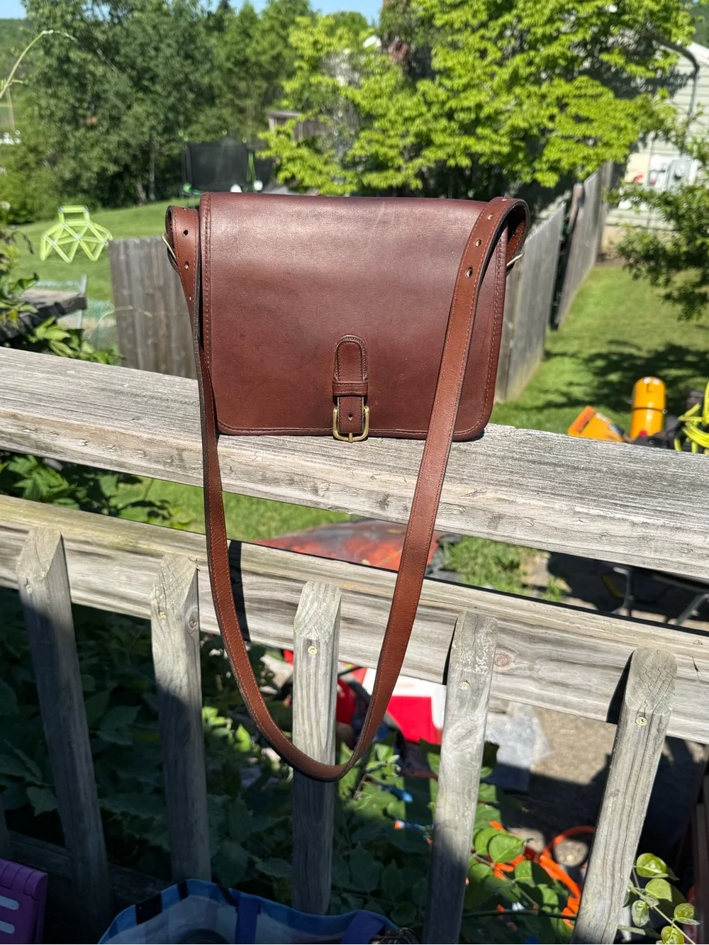 Coach Vintage 1980s NYC Mahogany Saddle Pouch Shoulder Leather Bag